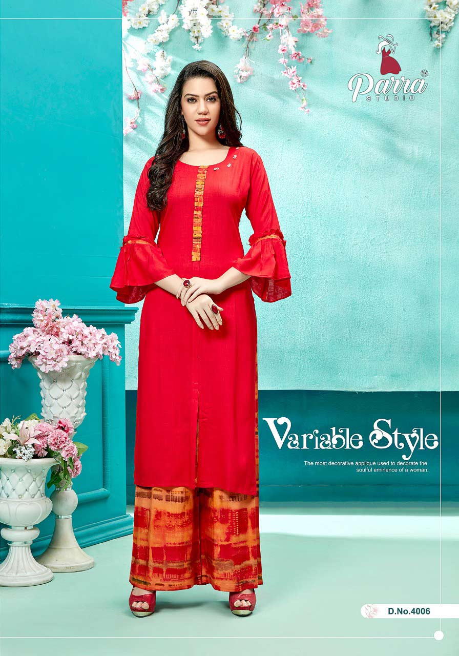Zurri Vol-4 Parra Studio Pure Rayon Plazo Kurti Zurri Vol-4 Parra Studio Pure Rayon Plazo Kurti